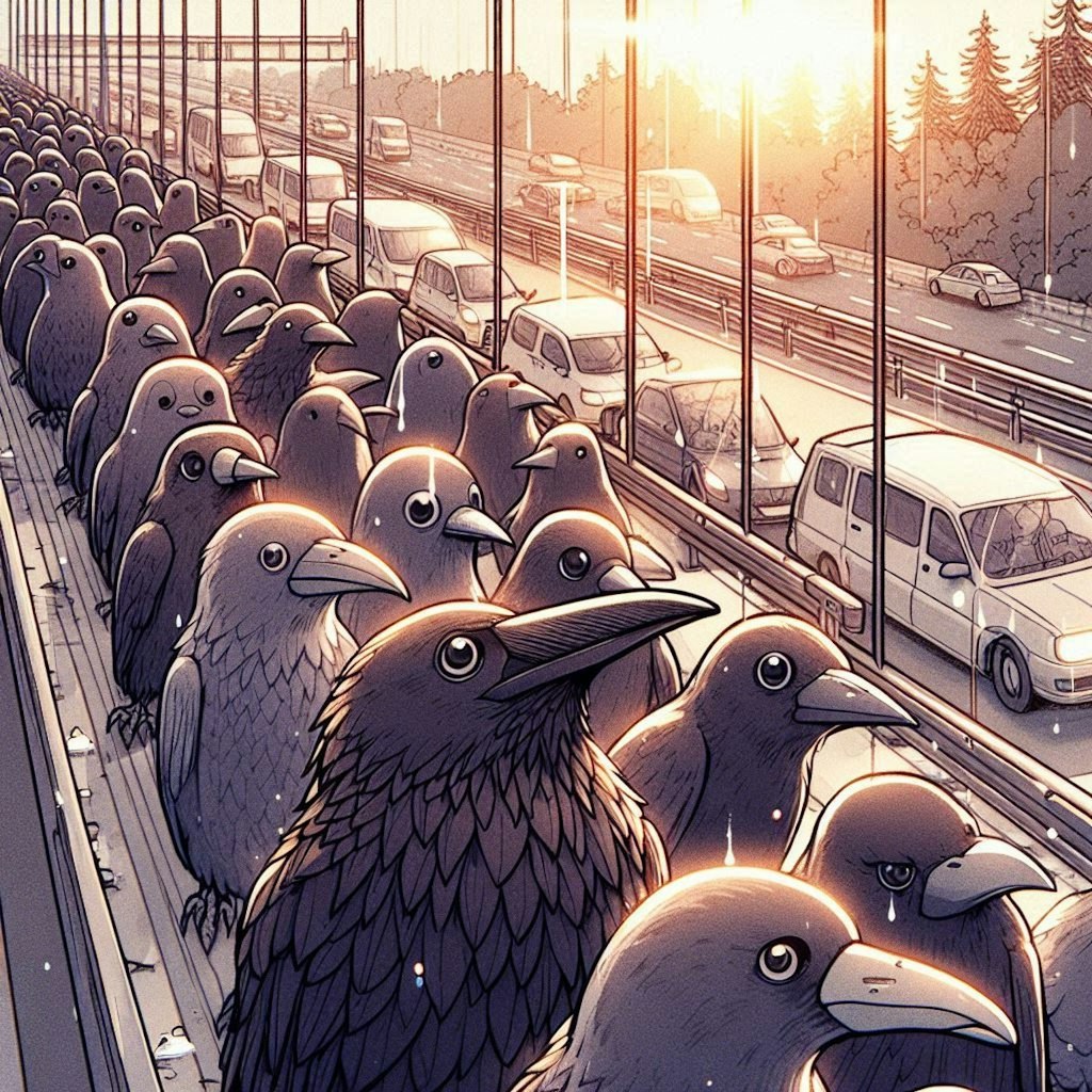 カラスの渋滞