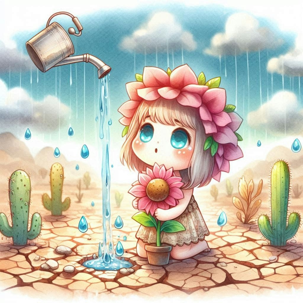 水やりを忘れられた花