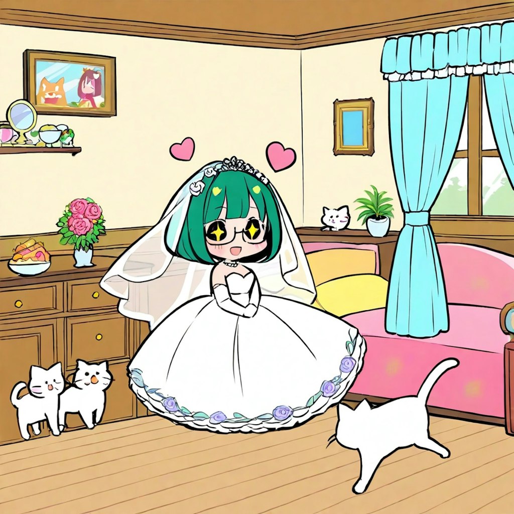 猫と花嫁ちゃん