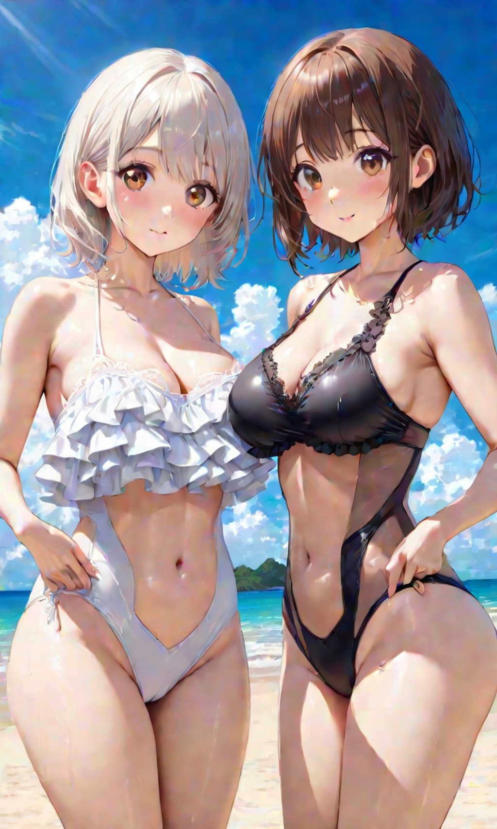 水着と女子高校生と