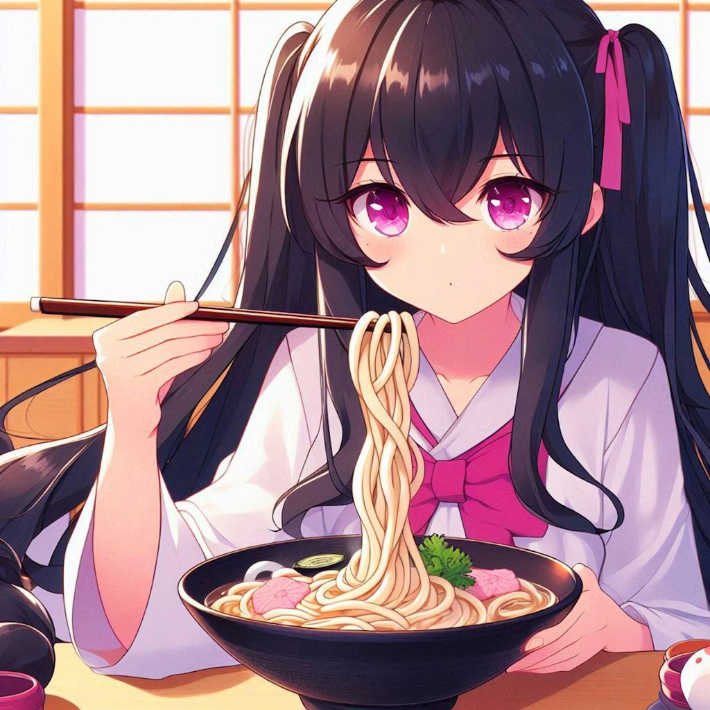 うどんを食べている、うちの子～(12枚)