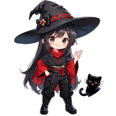 黒猫と魔女デフォルメ版
