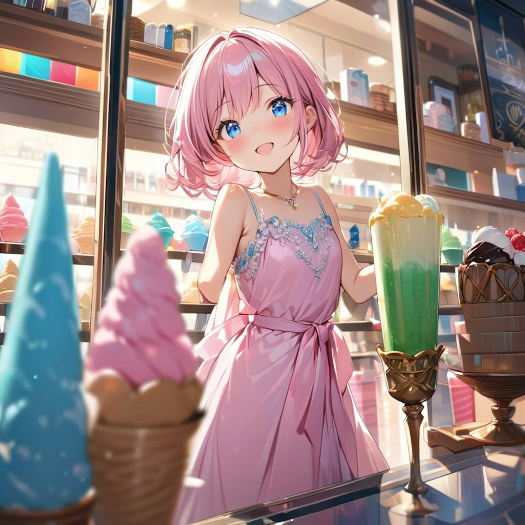 お店でジェラート Gelato at the store