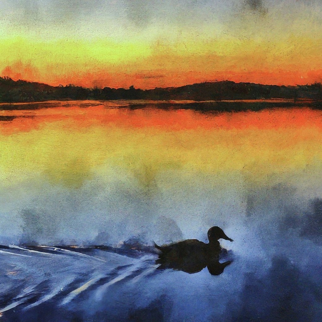 Ducks at dusk