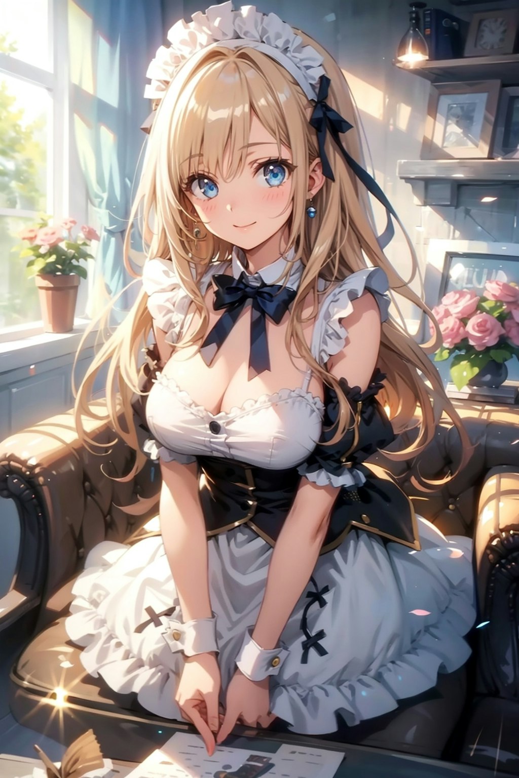 ロングヘアの美少女メイド