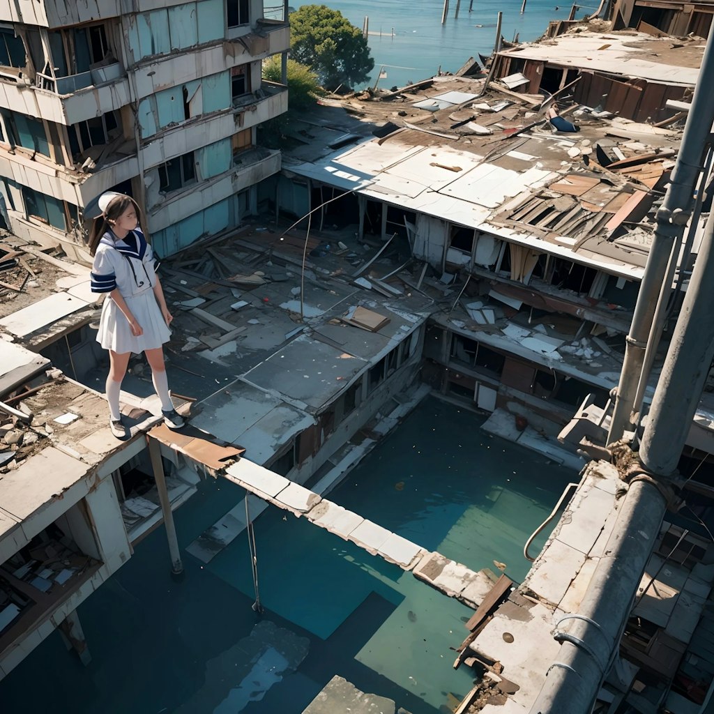 世界に1人残った女子高生