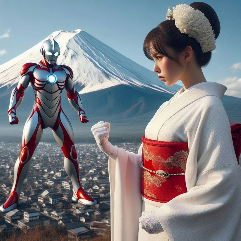 ウルトラマン VS 巫女さん