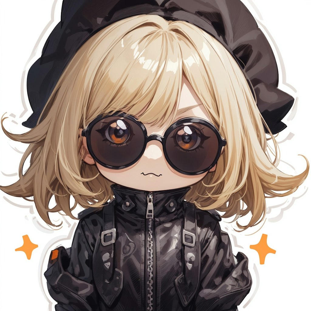 sunglasses chibi girl