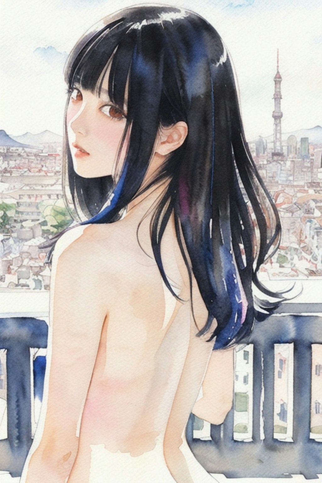 水彩画ヌード