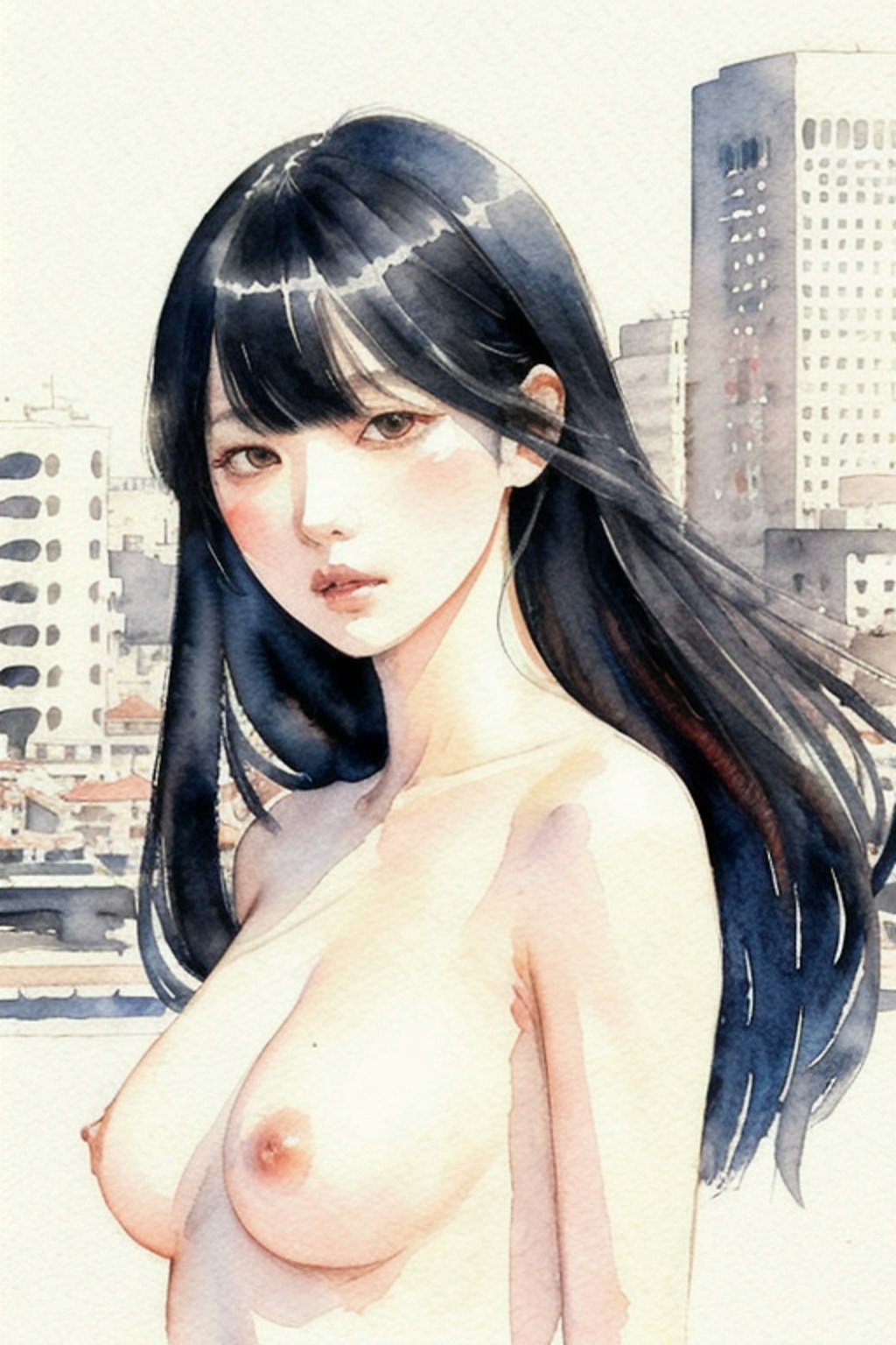 水彩画ヌード