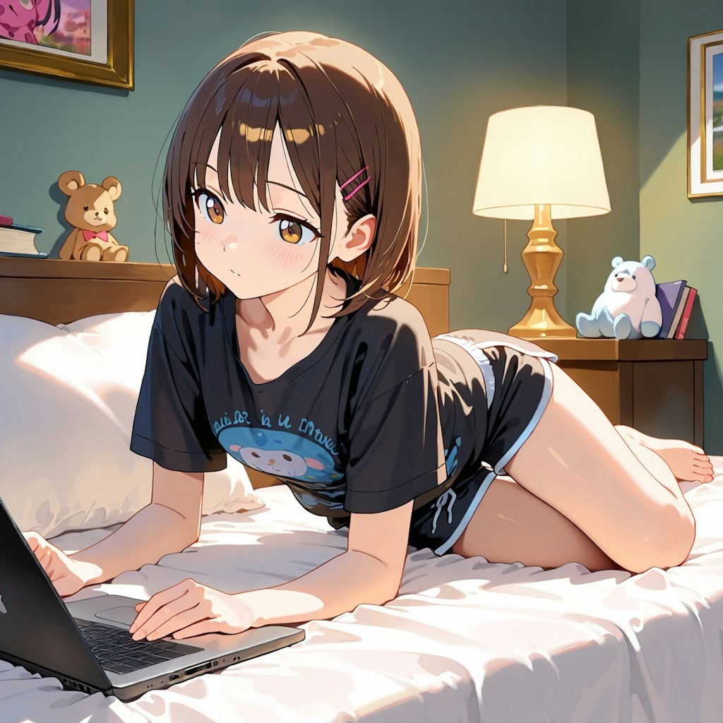 ベッドにデバイスを持ち込むことを覚えてしまった