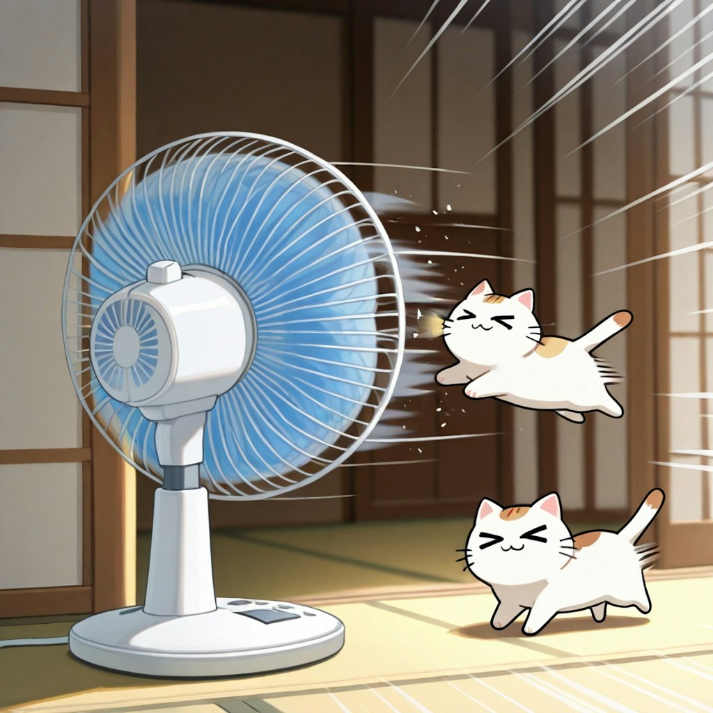 猫と扇風機