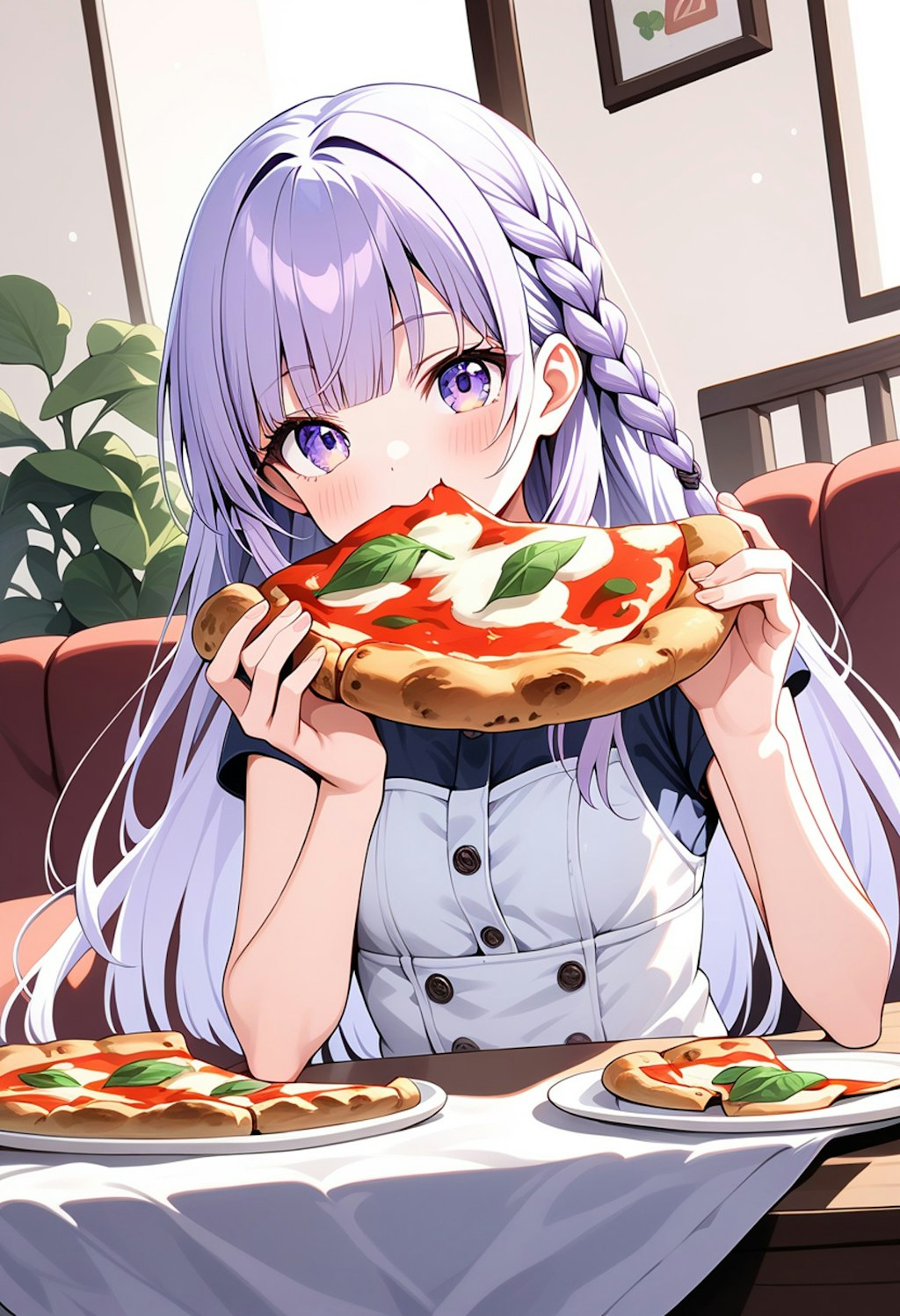 星莉奈(ピザうまー...ふふふ二刀流！丸かじり！！)[days AI]
