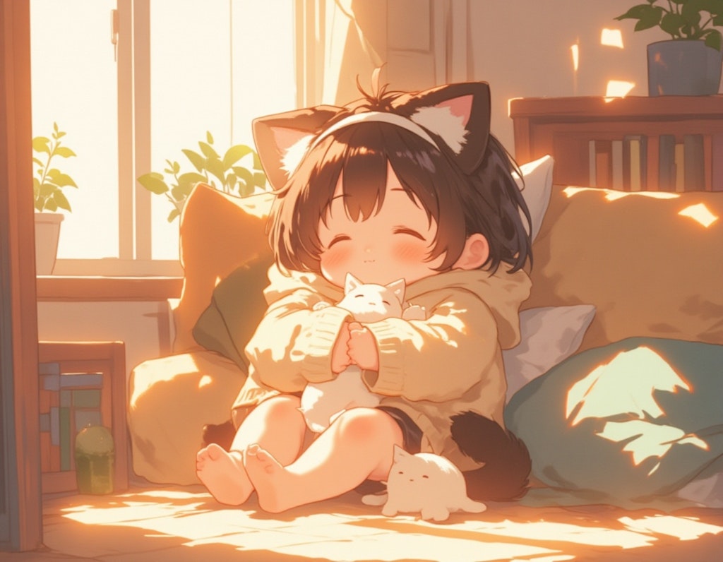 子猫を抱く女の子