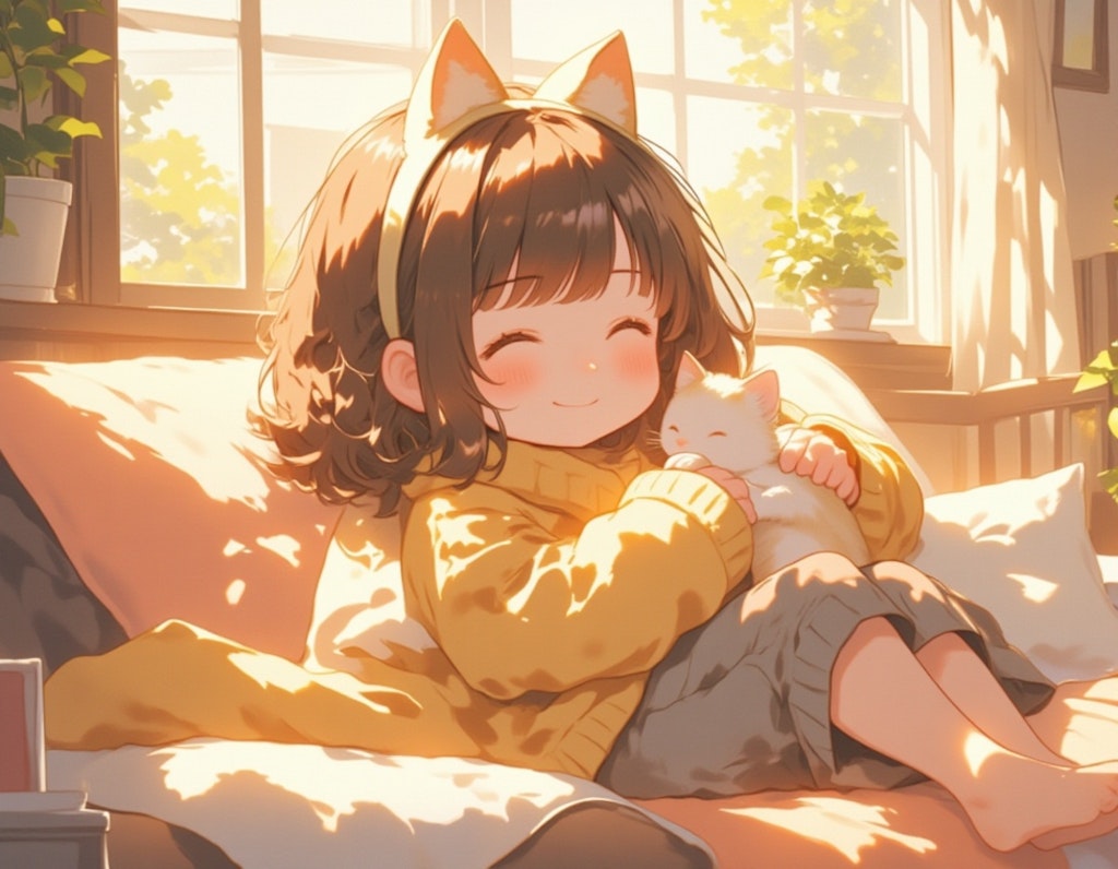 子猫を抱く女の子