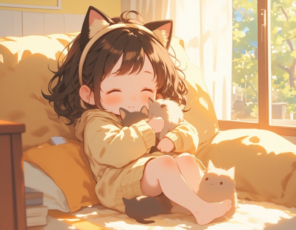 子猫を抱く女の子