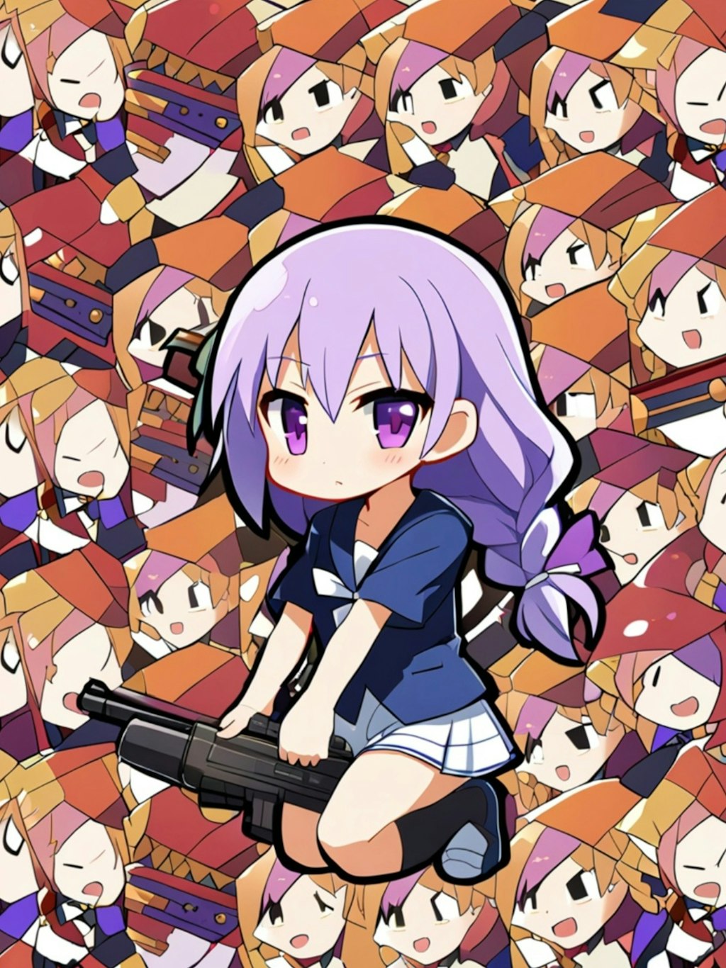 銃と紫髪ちゃん