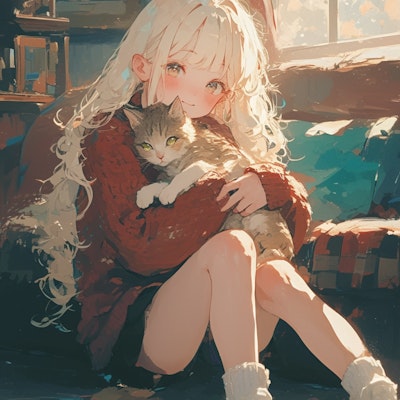 少女とネコ