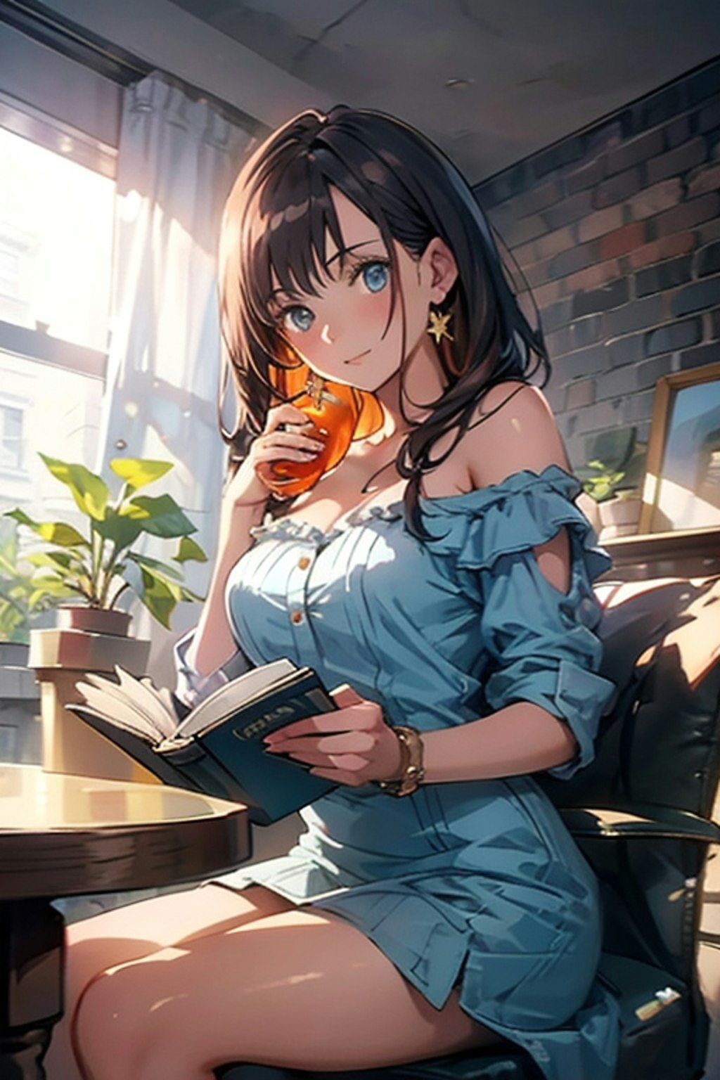 本を読む彼女