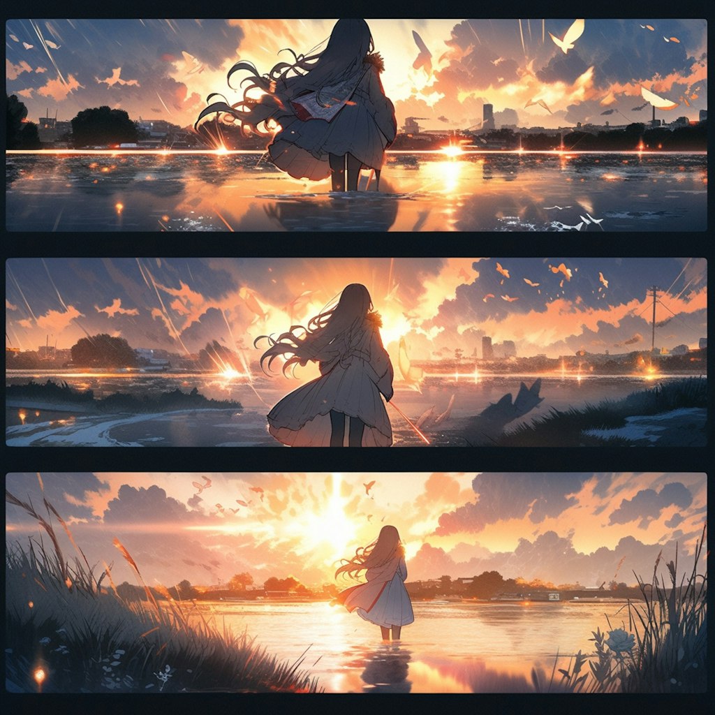 燃える夕焼け，Burning Sunset