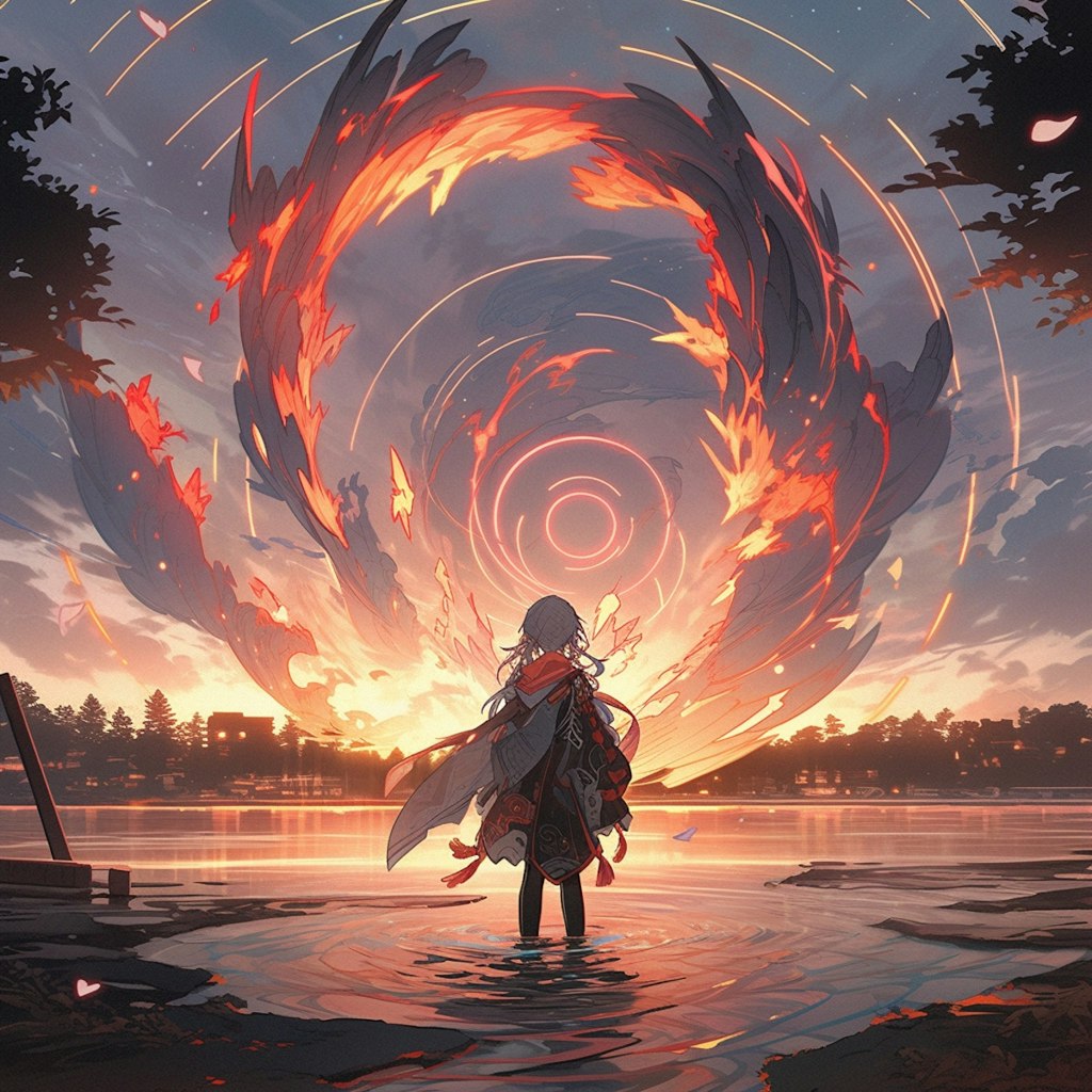 燃える夕焼け，Burning Sunset