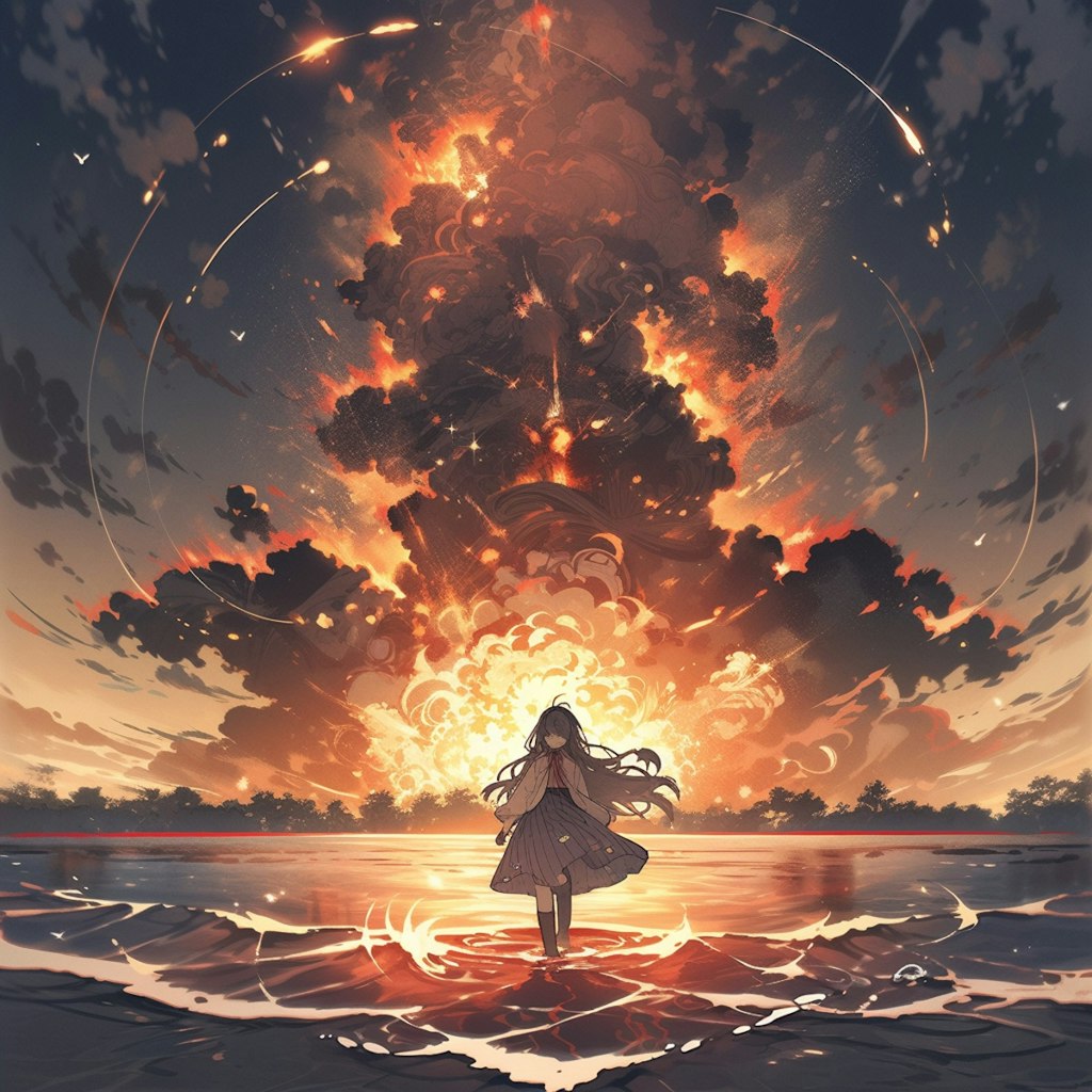 燃える夕焼け，Burning Sunset