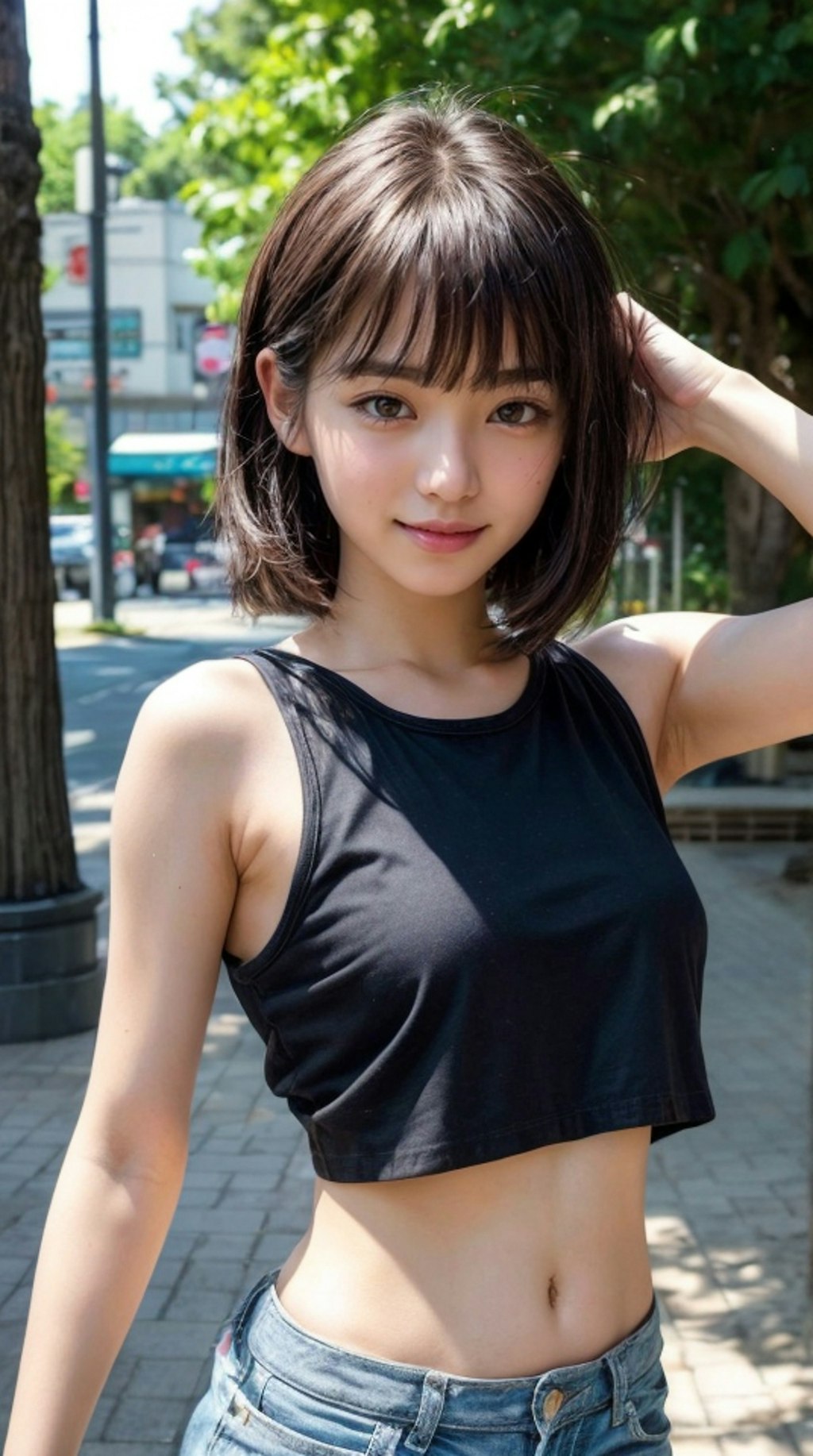 black tanktop armpit