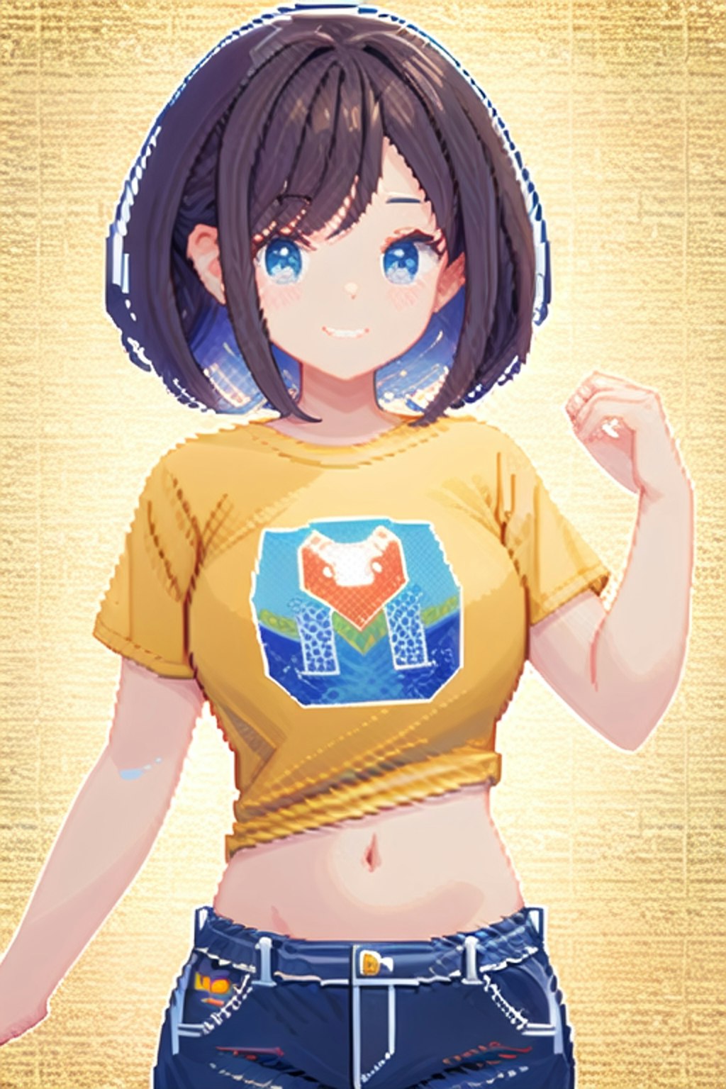 ドット絵へそ出しTシャツ