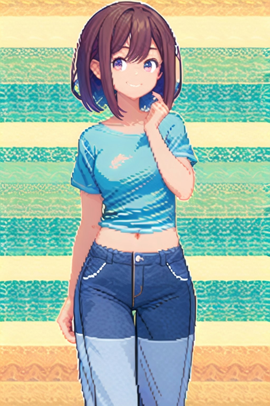 ドット絵へそ出しTシャツ