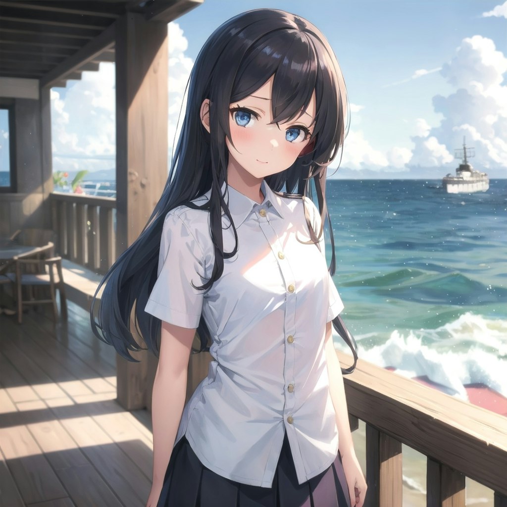 海辺の女の子