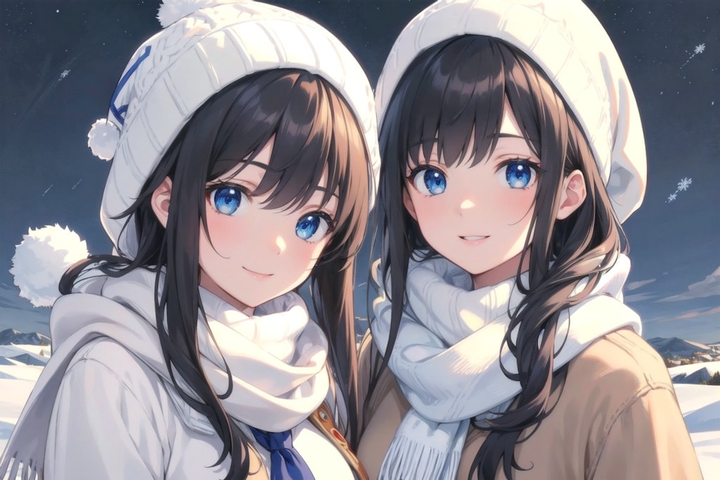 雪原と女の子