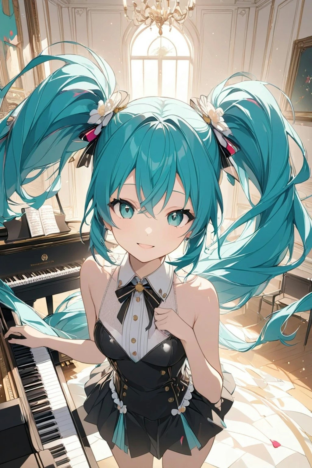 ピアノと初音ミク♡