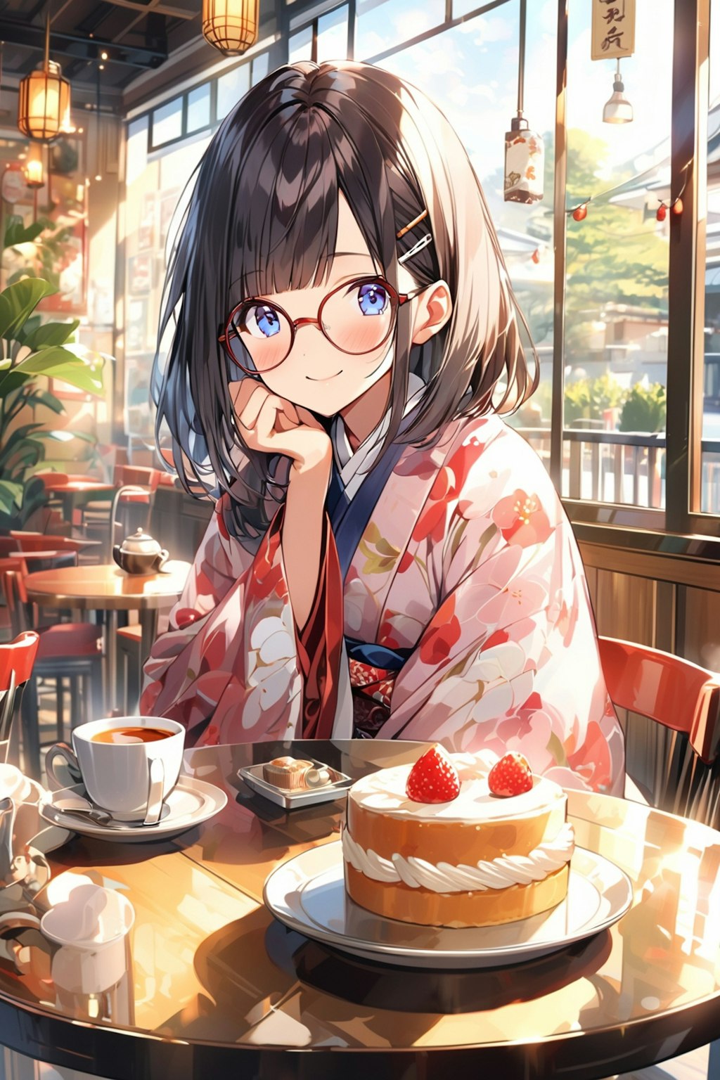 メガネちゃん👓✨とカフェで休憩🍰☕✨