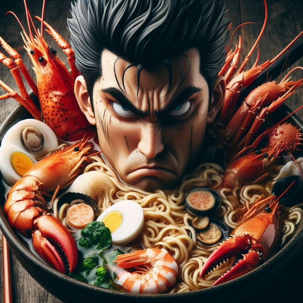 怒りのseafood noodle