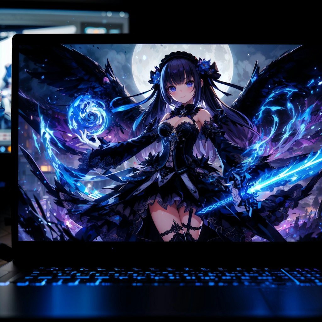 ノートPCイラスト堕天使ver