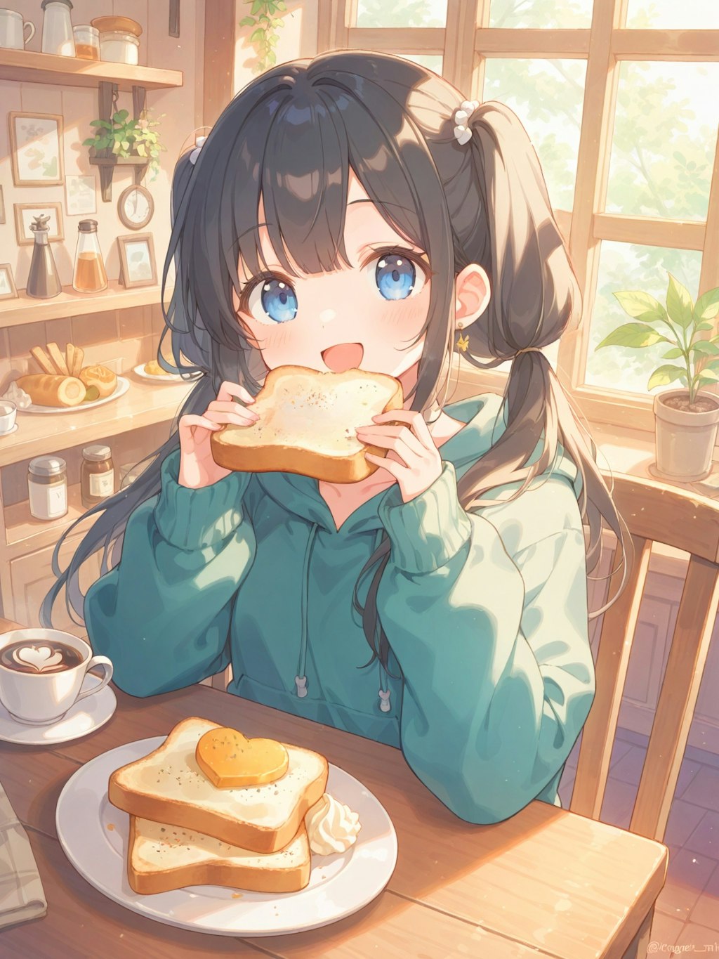 モーニングのトーストとコーヒー