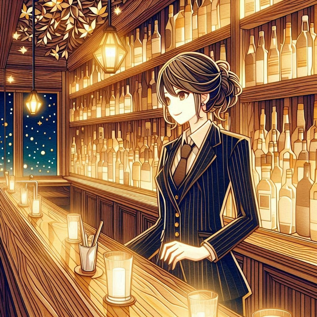 ペーパークラフト風のバー
