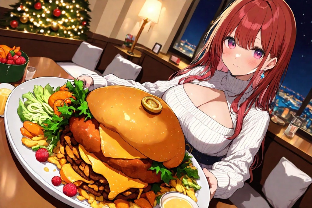 クリスマスデートと大盛チキンハンバーガー