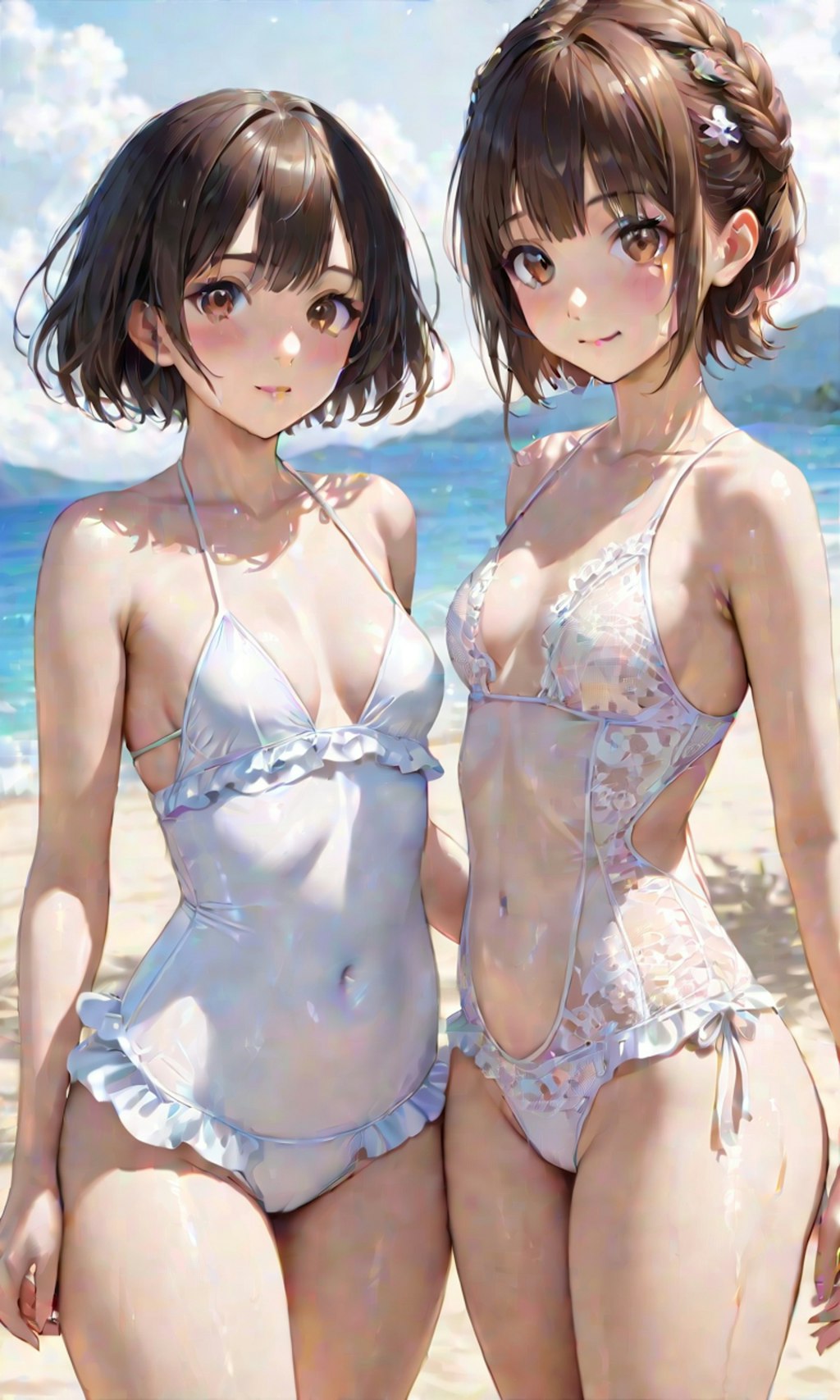 水着と女子高校生と