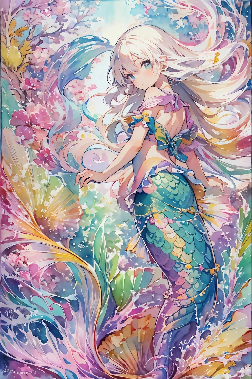 花と海の幻想世界