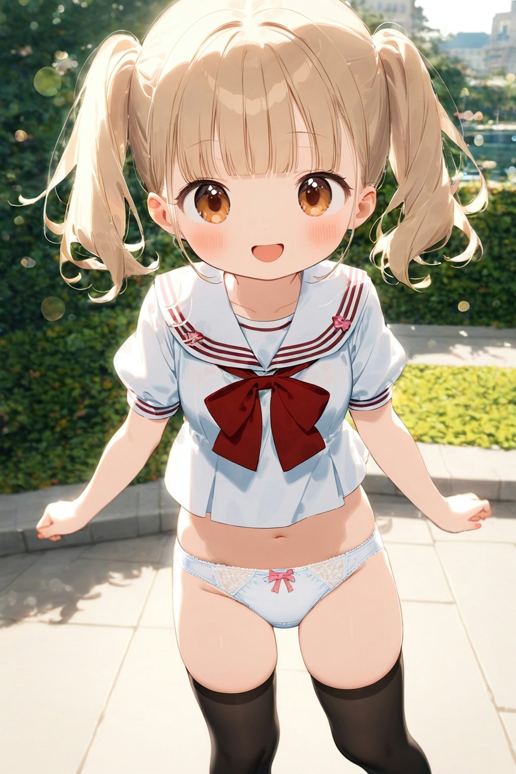 Serafuku twintails girl