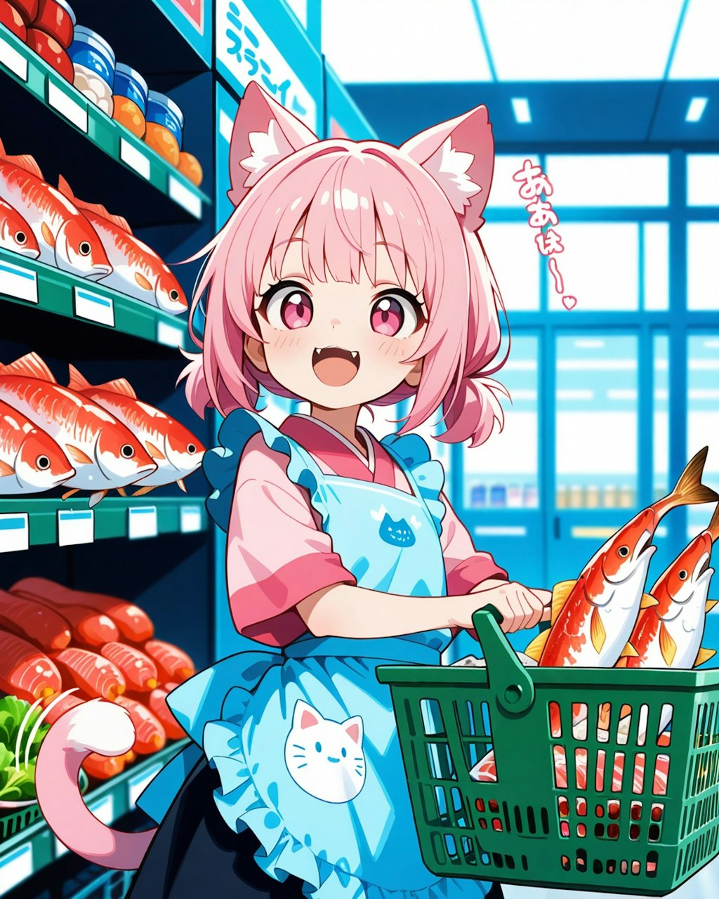 スーパーちちぷいでお買い物をするねこ主婦。