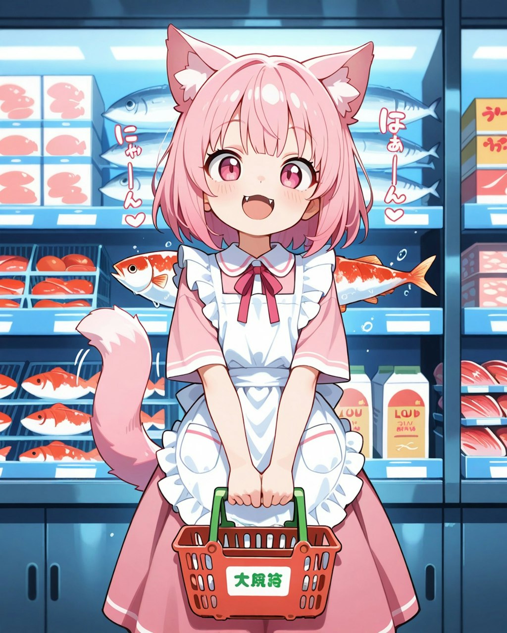 スーパーちちぷいでお買い物をするねこ主婦。