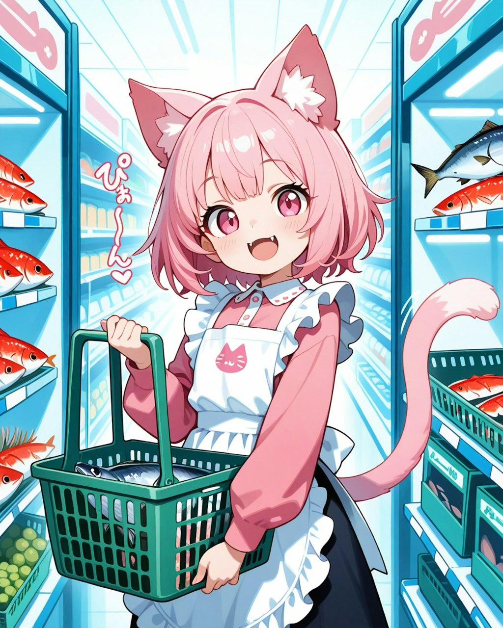 スーパーちちぷいでお買い物をするねこ主婦。