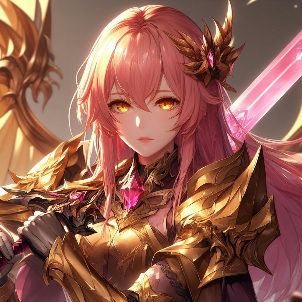 龍に愛された女騎士　外伝　ピンク髪の黄金の鎧を着た女騎士　ポーズ集