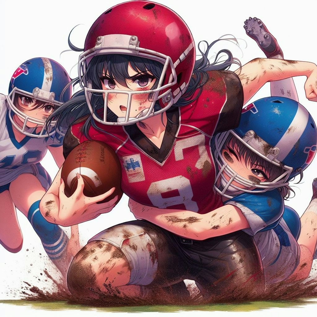 🏈泥まみれの女子アメフト 95