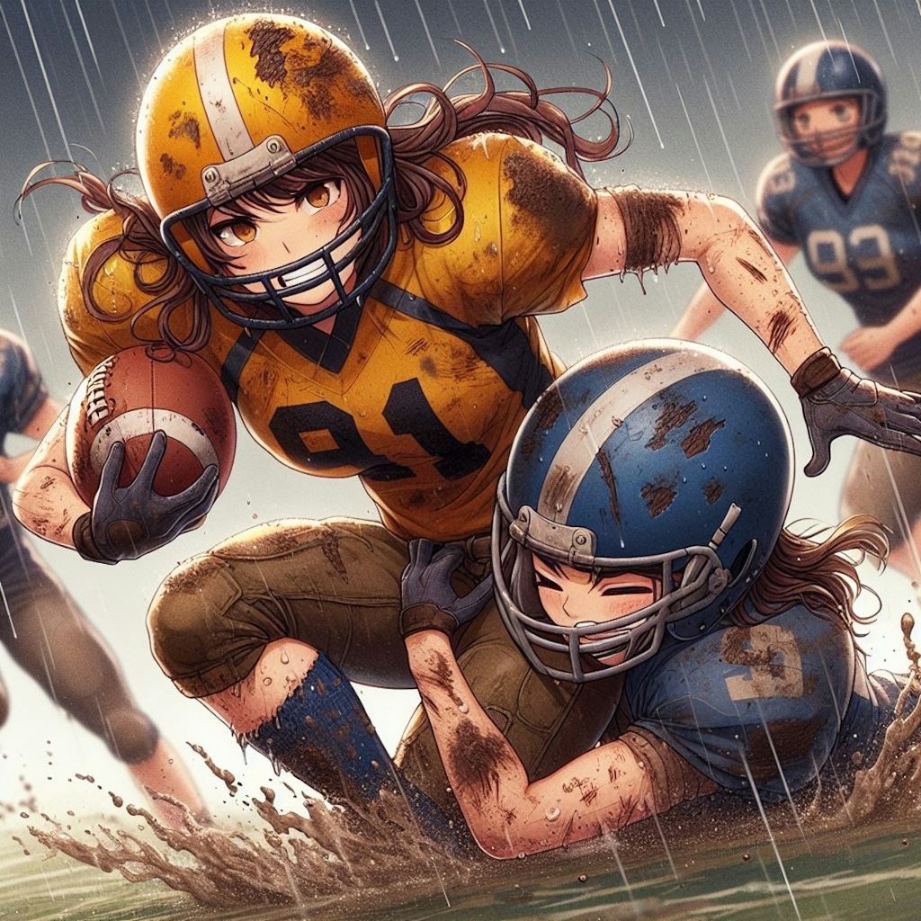 🏈泥まみれの女子アメフト 95