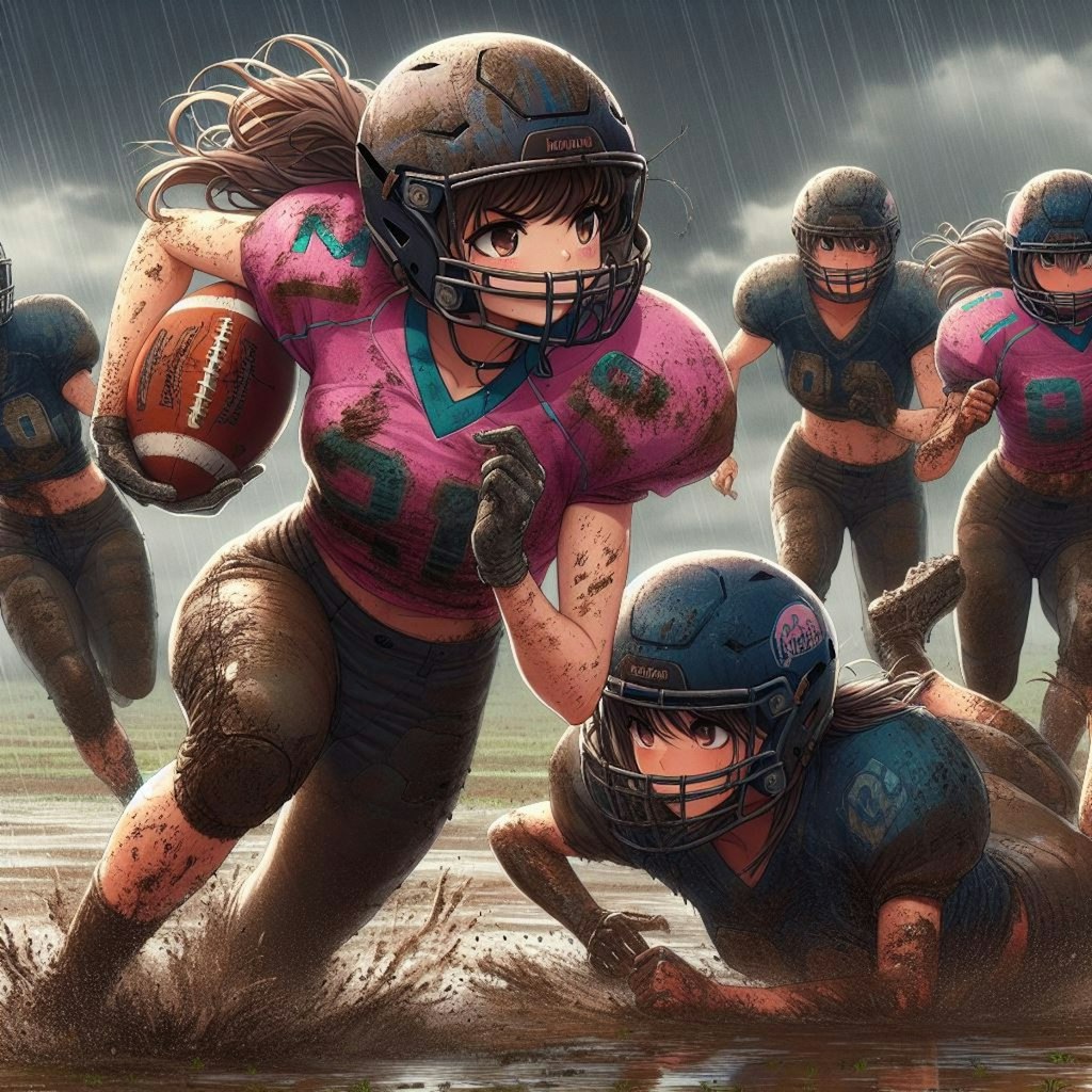 🏈泥まみれの女子アメフト 95