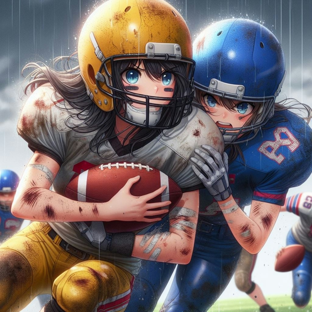 🏈泥まみれの女子アメフト 95