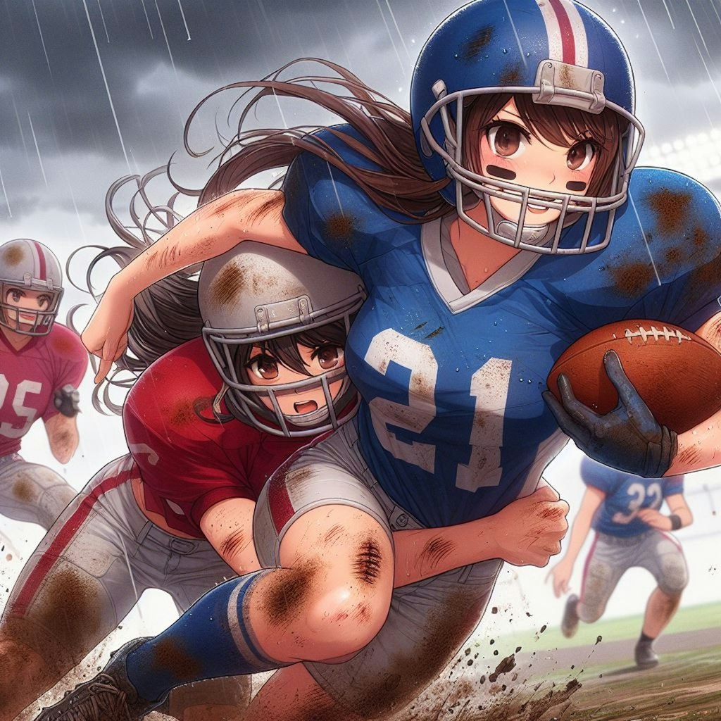 🏈泥まみれの女子アメフト 95